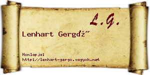 Lenhart Gergő névjegykártya